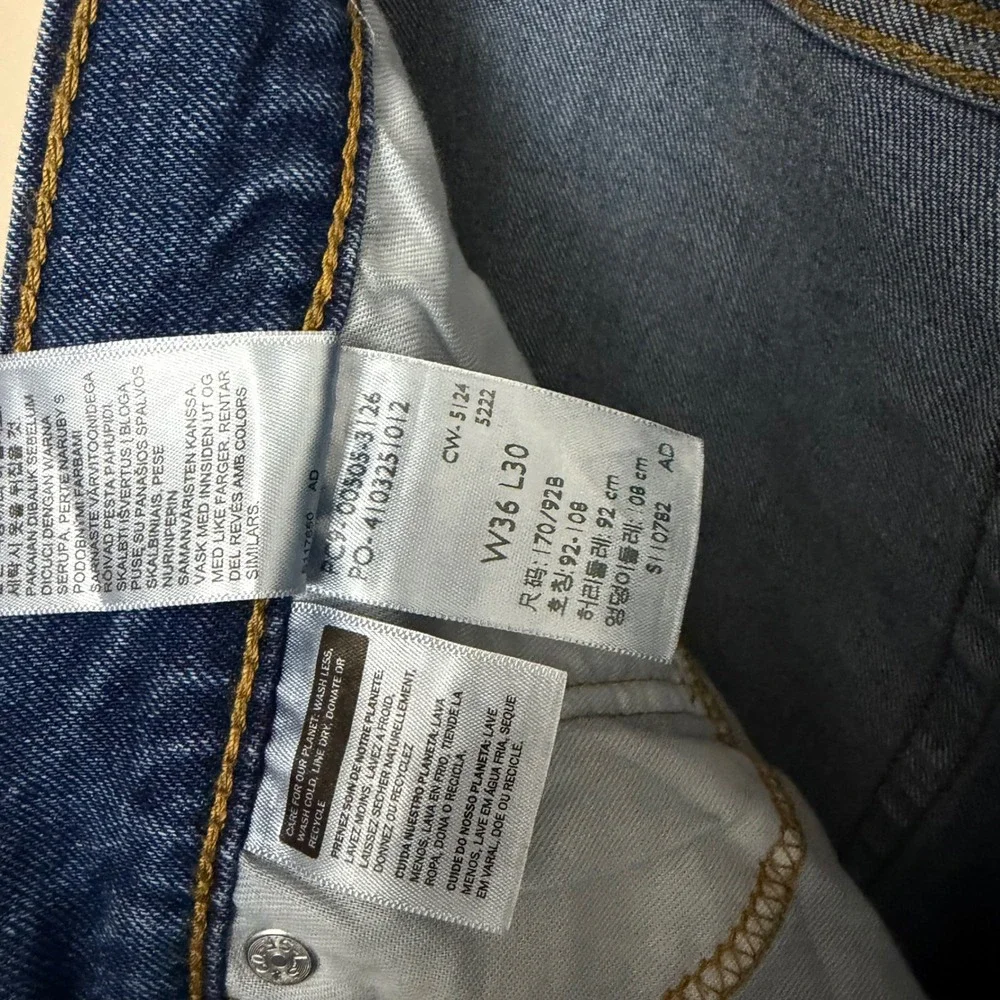 Levi's 505 Regular Fit Jeans 36x30 Blue Denim Stretch Straight Leg